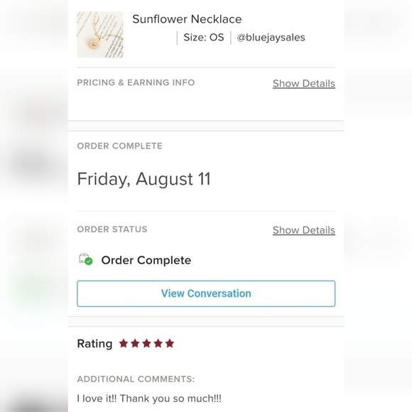 Sunflower Necklace - Only 1 left! - Picture 8 of 9